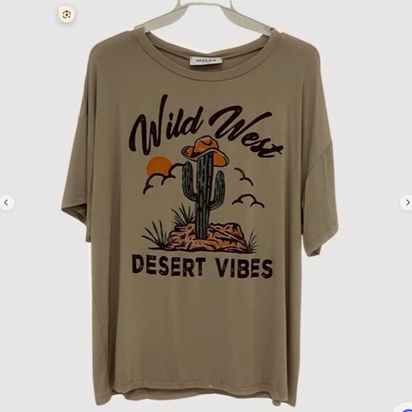 Casual Desert Vibes Graphic oversized tee shirt top - Picture 1 of 3